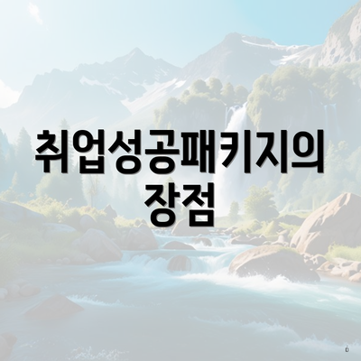 취업성공패키지의 장점