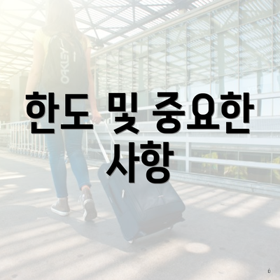 한도 및 중요한 사항