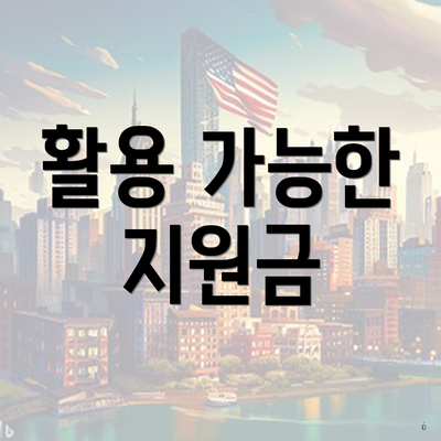 활용 가능한 지원금