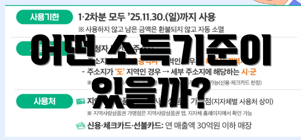 어떤 소득기준이 있을까?