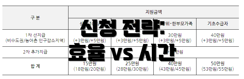 신청 전략: 효율 vs 시간