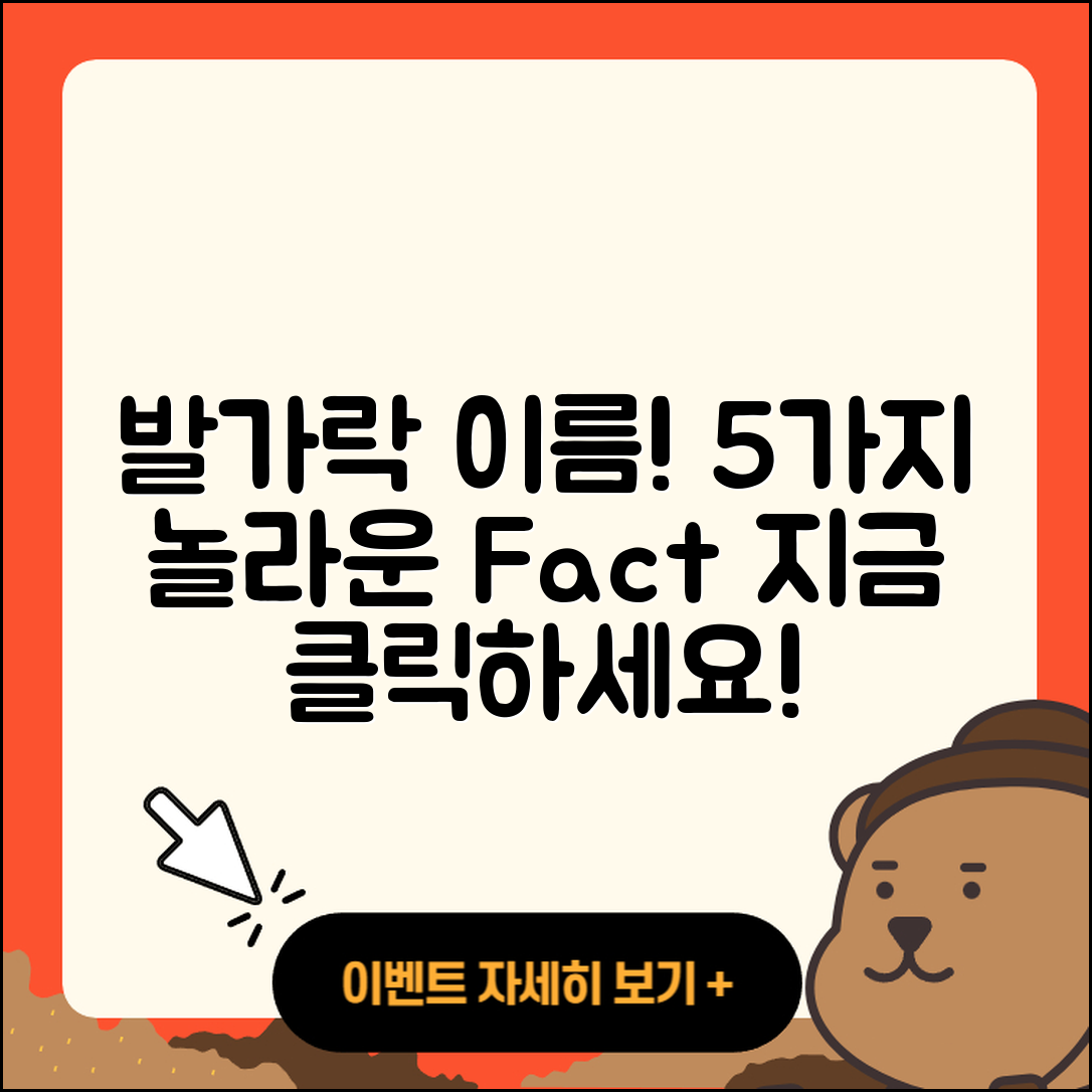 발가락 이름 알아보기! 5가지 재미있는 사실