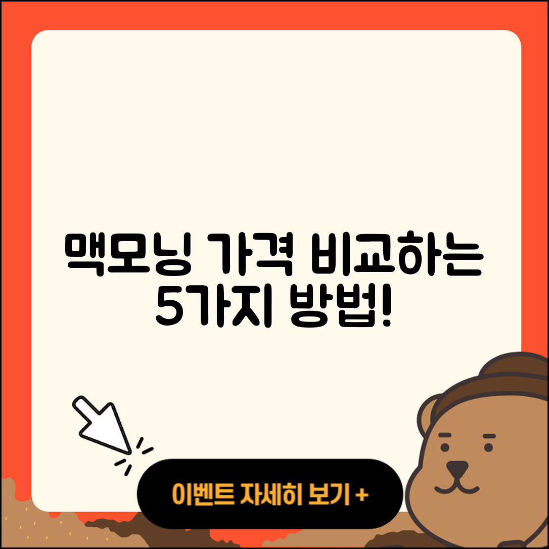 맥모닝 가격 비교하는 5가지 방법