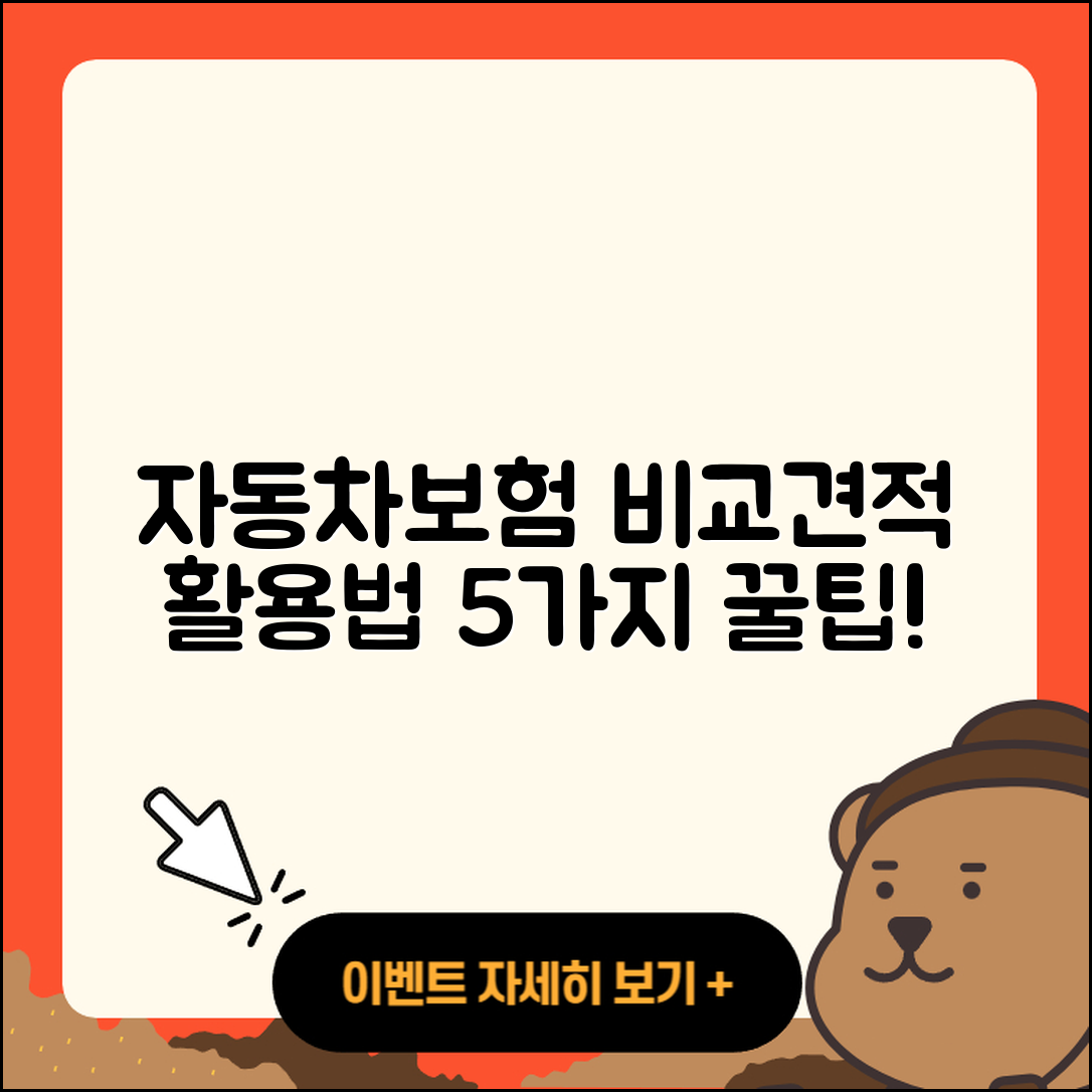 자동차보험 비교견적사이트 활용법 5가지